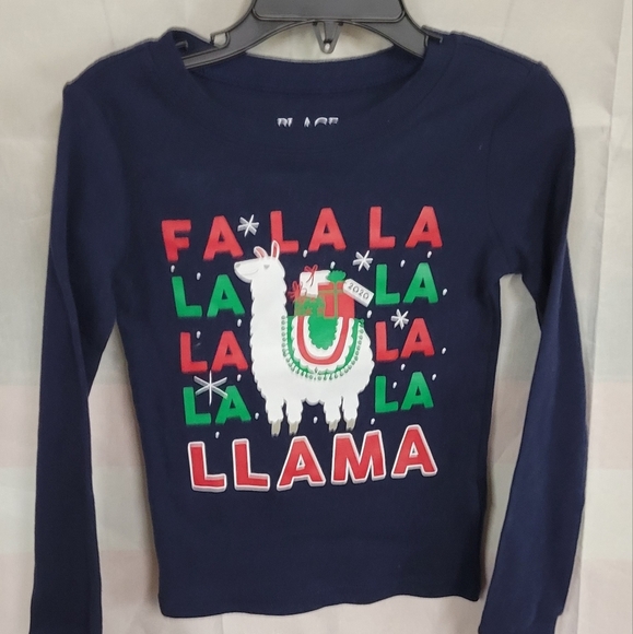 The Children's Place XS (4) Fa La La Lama Long Sleeve Tee - Picture 1 of 3